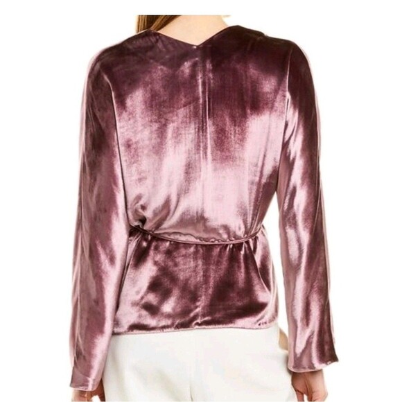 Vince Panne Velvet Wrap Top Blouse Violet Size Small - Picture 4 of 8